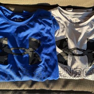Under Armour Kids Long Sleeve Logo Tee in Royal Blue and Gray Qty. 2